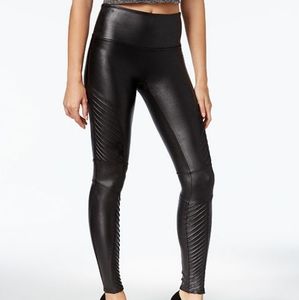 Spanx Faux Leather Moto Leggings - Petite Small